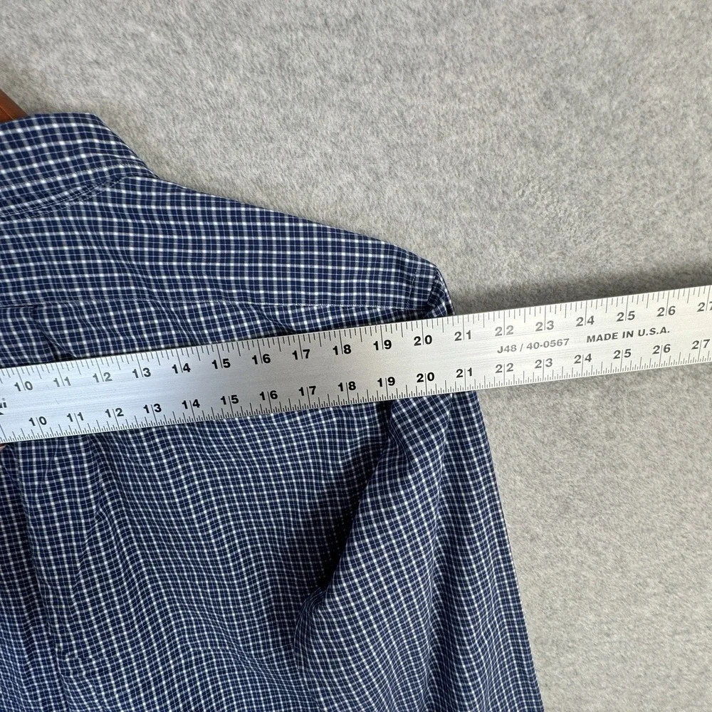 Ralph Lauren Classic Fit Button Down Shirt Blue Check Long Sleeve Cotton XXL VTG